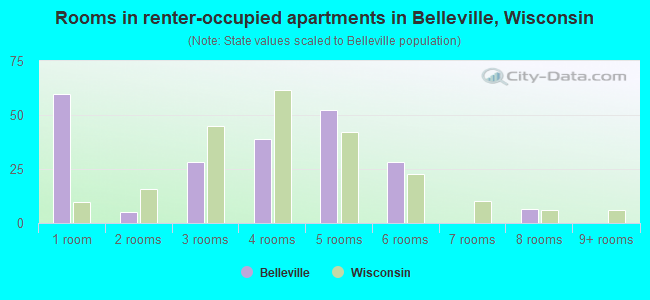 Rooms in renter-occupied apartments in Belleville, Wisconsin