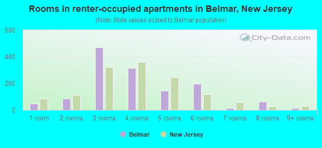 Rooms in renter-occupied apartments in Belmar, New Jersey