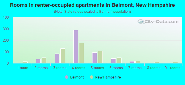 Rooms in renter-occupied apartments in Belmont, New Hampshire