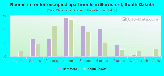 Rooms in renter-occupied apartments in Beresford, South Dakota