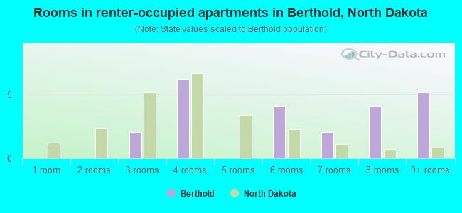 Rooms in renter-occupied apartments in Berthold, North Dakota
