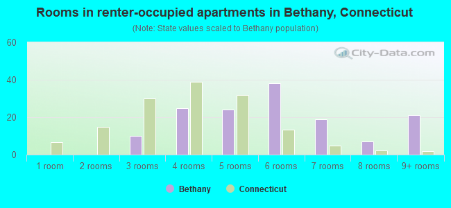 Rooms in renter-occupied apartments in Bethany, Connecticut