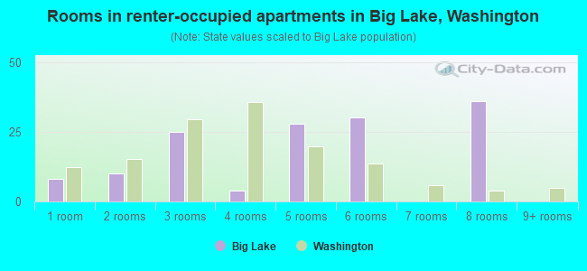 Rooms in renter-occupied apartments in Big Lake, Washington