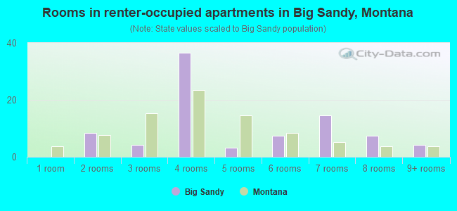 Rooms in renter-occupied apartments in Big Sandy, Montana