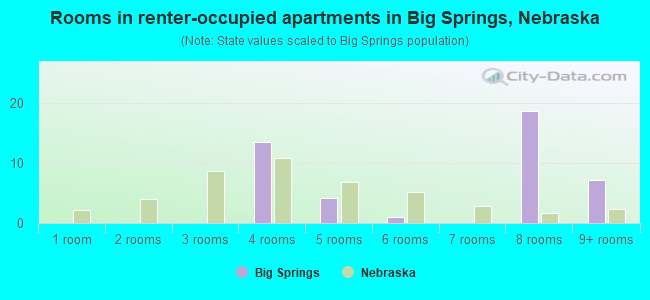 Rooms in renter-occupied apartments in Big Springs, Nebraska