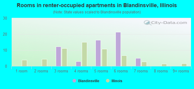 Rooms in renter-occupied apartments in Blandinsville, Illinois