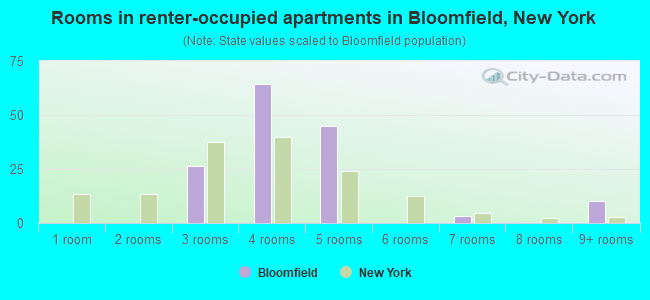 Rooms in renter-occupied apartments in Bloomfield, New York