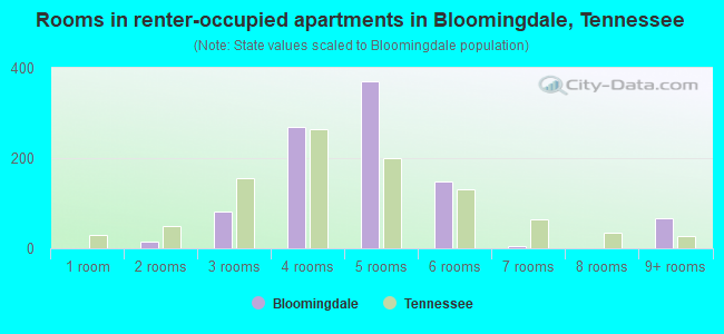 Rooms in renter-occupied apartments in Bloomingdale, Tennessee
