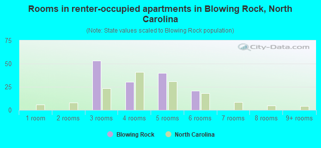 Rooms in renter-occupied apartments in Blowing Rock, North Carolina