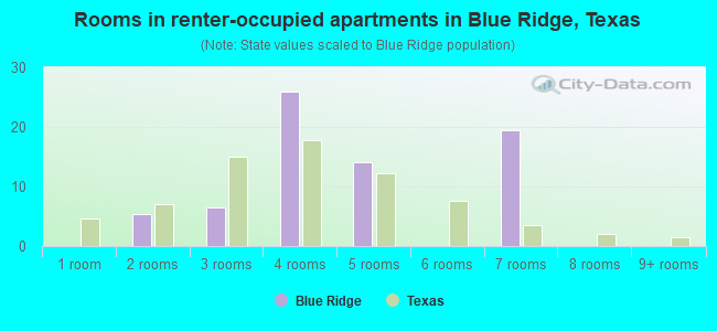 Rooms in renter-occupied apartments in Blue Ridge, Texas