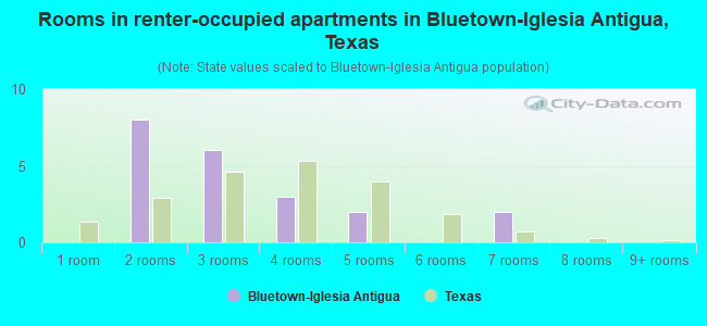 Rooms in renter-occupied apartments in Bluetown-Iglesia Antigua, Texas