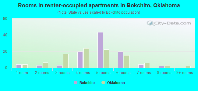 Rooms in renter-occupied apartments in Bokchito, Oklahoma