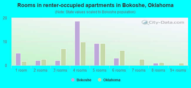 Rooms in renter-occupied apartments in Bokoshe, Oklahoma