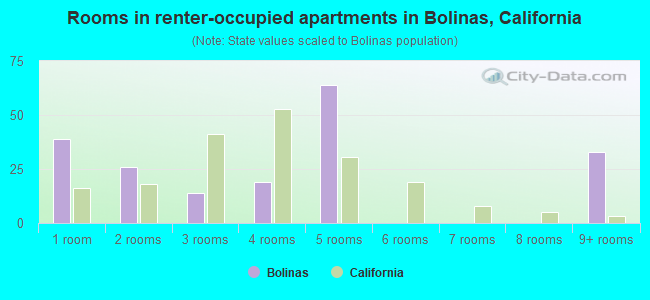 Rooms in renter-occupied apartments in Bolinas, California