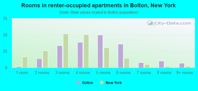 Rooms in renter-occupied apartments in Bolton, New York
