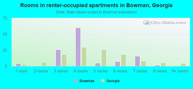 Rooms in renter-occupied apartments in Bowman, Georgia