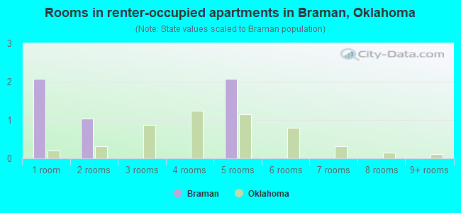 Rooms in renter-occupied apartments in Braman, Oklahoma