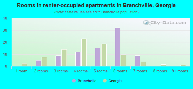 Rooms in renter-occupied apartments in Branchville, Georgia