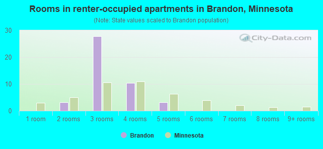 Rooms in renter-occupied apartments in Brandon, Minnesota