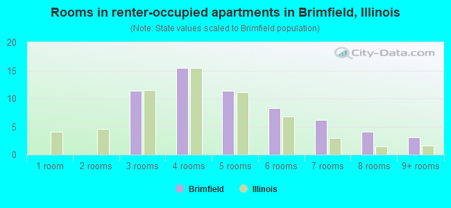 Rooms in renter-occupied apartments in Brimfield, Illinois