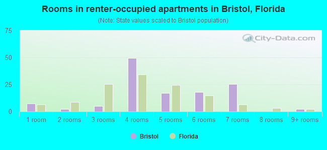Rooms in renter-occupied apartments in Bristol, Florida