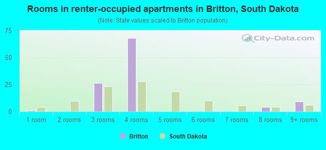 Rooms in renter-occupied apartments in Britton, South Dakota