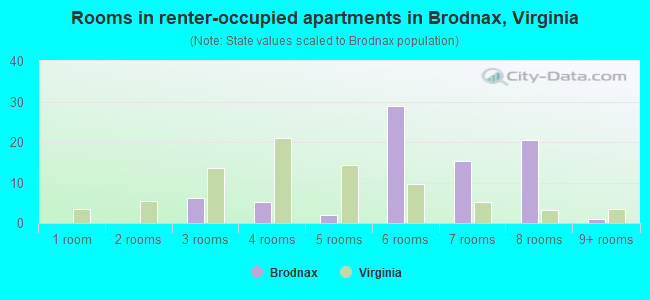 Rooms in renter-occupied apartments in Brodnax, Virginia