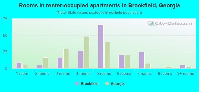 Rooms in renter-occupied apartments in Brookfield, Georgia