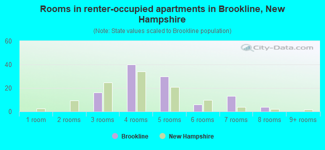 Rooms in renter-occupied apartments in Brookline, New Hampshire