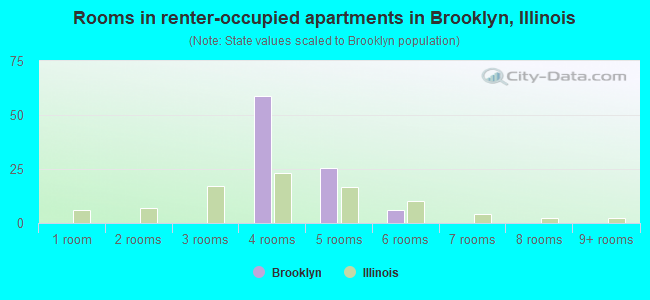 Rooms in renter-occupied apartments in Brooklyn, Illinois