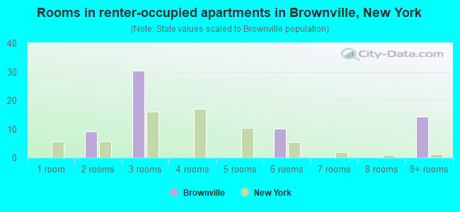 Rooms in renter-occupied apartments in Brownville, New York