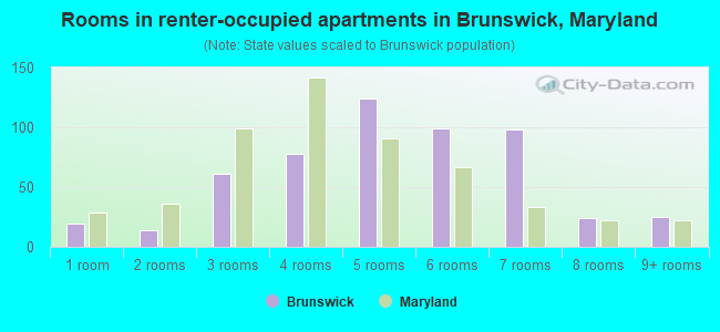 Rooms in renter-occupied apartments in Brunswick, Maryland