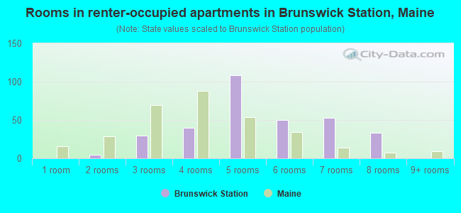 Rooms in renter-occupied apartments in Brunswick Station, Maine
