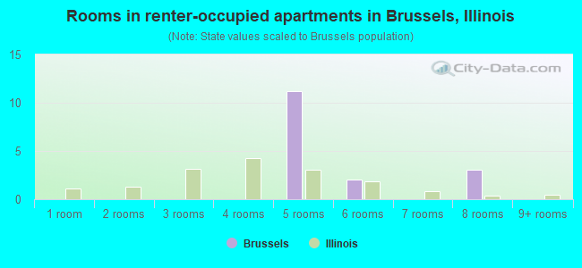 Rooms in renter-occupied apartments in Brussels, Illinois