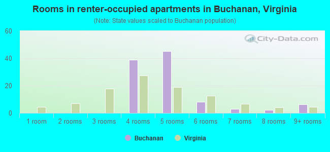 Rooms in renter-occupied apartments in Buchanan, Virginia