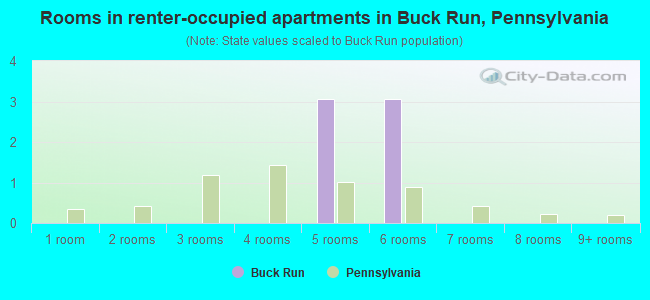 Rooms in renter-occupied apartments in Buck Run, Pennsylvania
