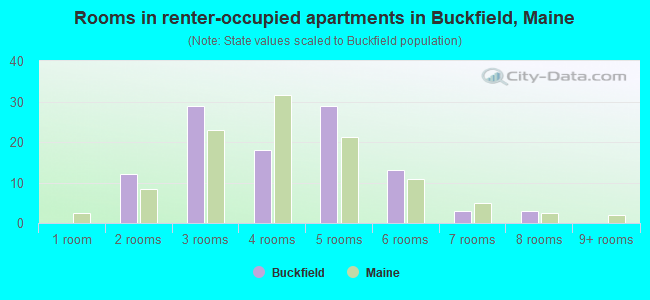 Rooms in renter-occupied apartments in Buckfield, Maine