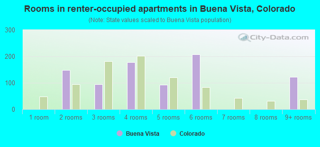 Rooms in renter-occupied apartments in Buena Vista, Colorado