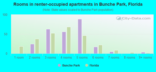 Rooms in renter-occupied apartments in Bunche Park, Florida