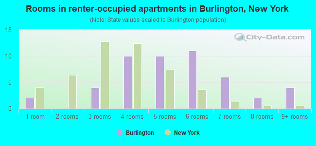 Rooms in renter-occupied apartments in Burlington, New York