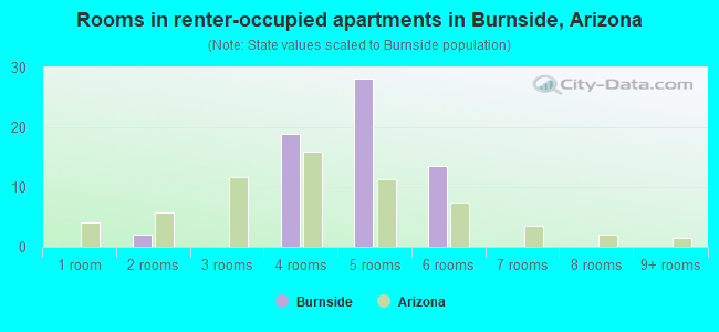 Rooms in renter-occupied apartments in Burnside, Arizona