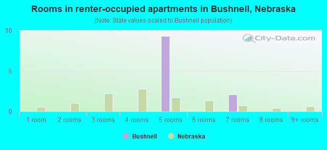 Rooms in renter-occupied apartments in Bushnell, Nebraska