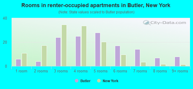 Rooms in renter-occupied apartments in Butler, New York