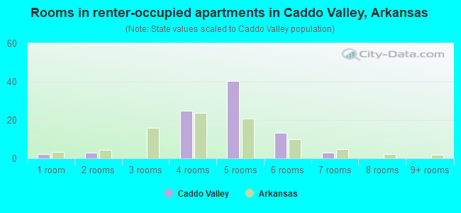 Rooms in renter-occupied apartments in Caddo Valley, Arkansas