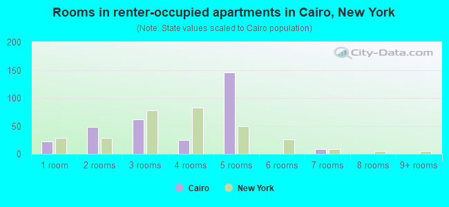 Rooms in renter-occupied apartments in Cairo, New York