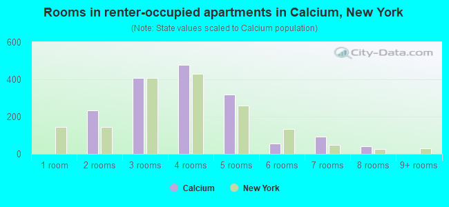 Rooms in renter-occupied apartments in Calcium, New York