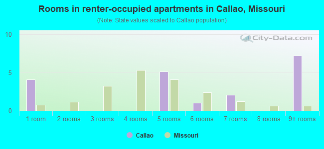 Rooms in renter-occupied apartments in Callao, Missouri