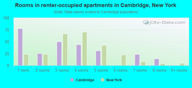 Rooms in renter-occupied apartments in Cambridge, New York