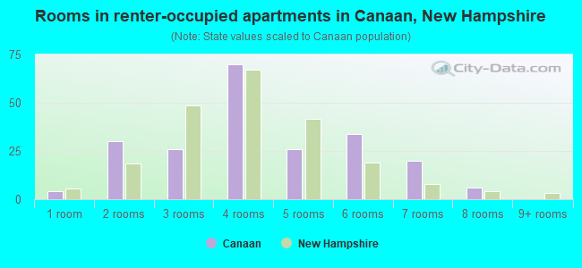 Rooms in renter-occupied apartments in Canaan, New Hampshire