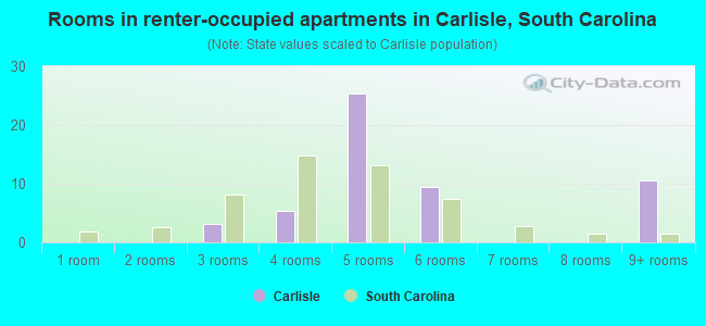 Rooms in renter-occupied apartments in Carlisle, South Carolina